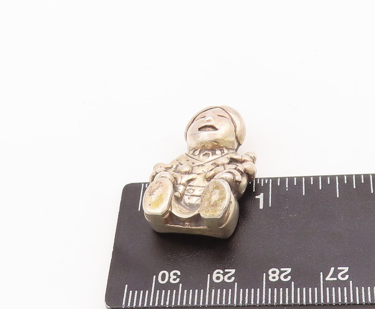 925 Sterling Silver Vintage Brooch Pin CAROL FELLEY 3D Laughing Toddler BP11069
