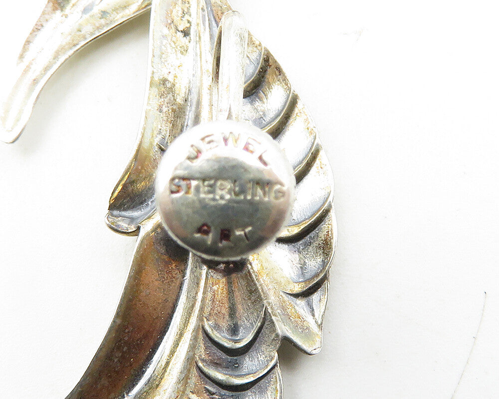 JEWEL ART 925 Sterling Silver Vintage Floral Non Pierce Drop Earrings EG5463