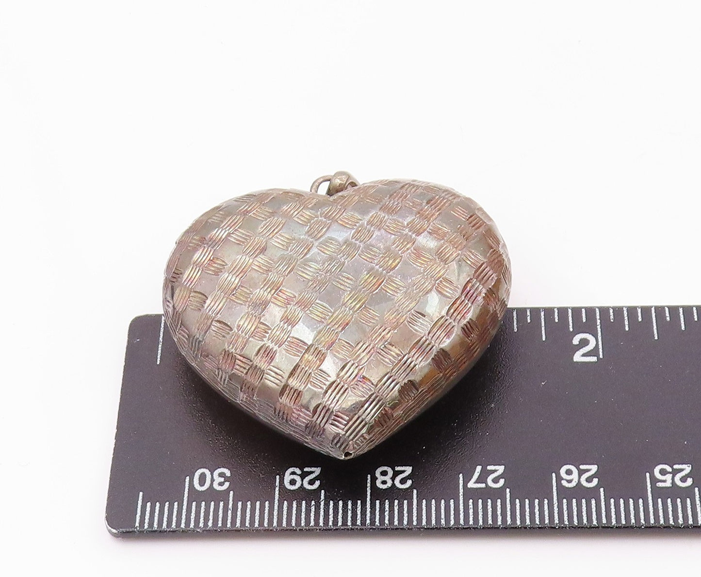 925 Sterling Silver Vintage Weaved Pattern Hollow Love Heart Pendant PT17213