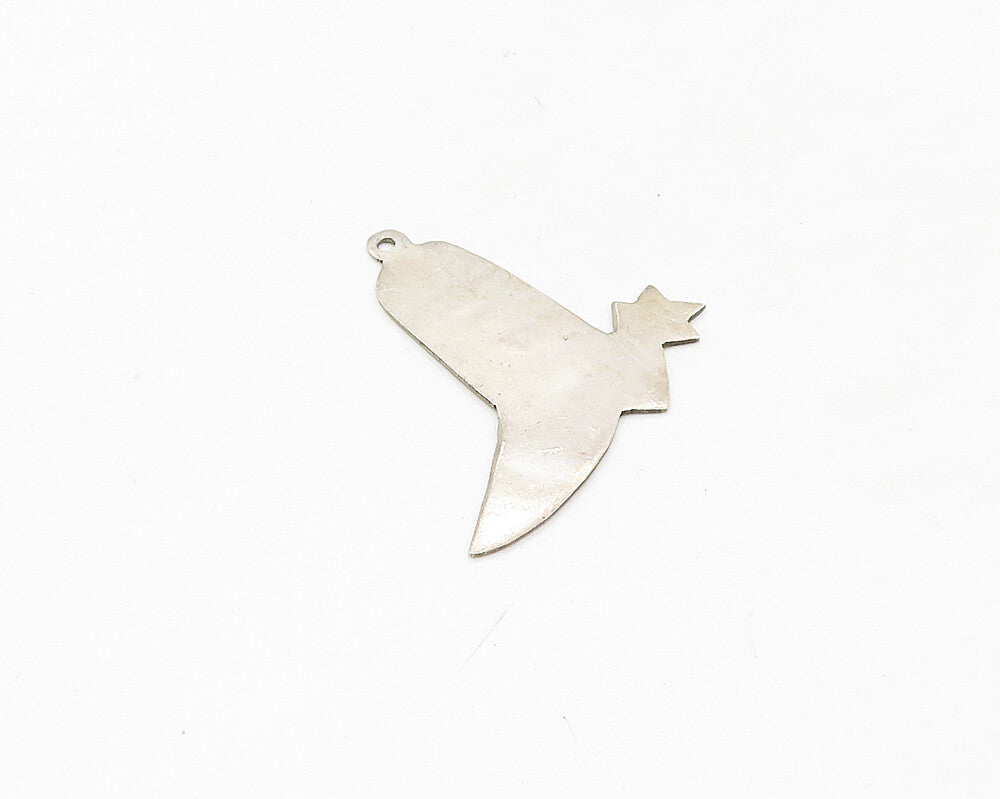 925 Sterling Silver Vintage Cowboy Boot & Star Etched Detail Pendant PT14143