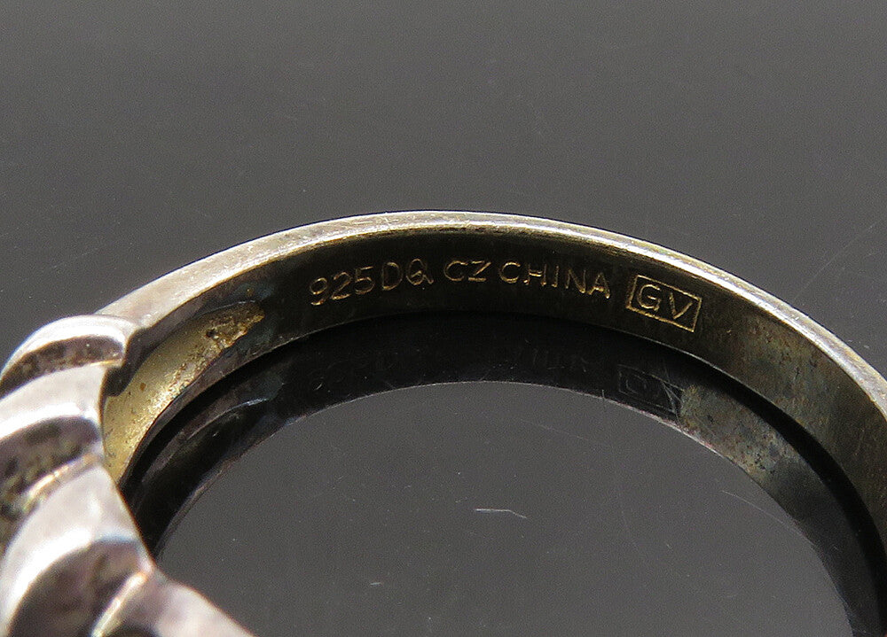 925 Silver Vintage Cubic Zirconia 5 Stone Petite Band Ring Sz 5 RG22211
