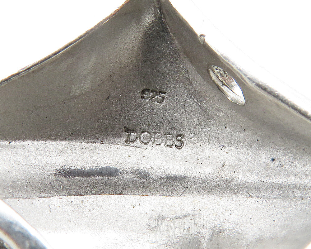 DOBBS 925 Sterling Silver Vintage Topaz Accented Square Dome Pendant PT15473