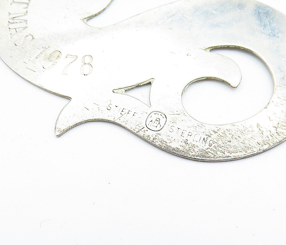 STIEFF 925 Silver Vintage Christmas 1978 Trumpet Player Swirl Pendant PT4485