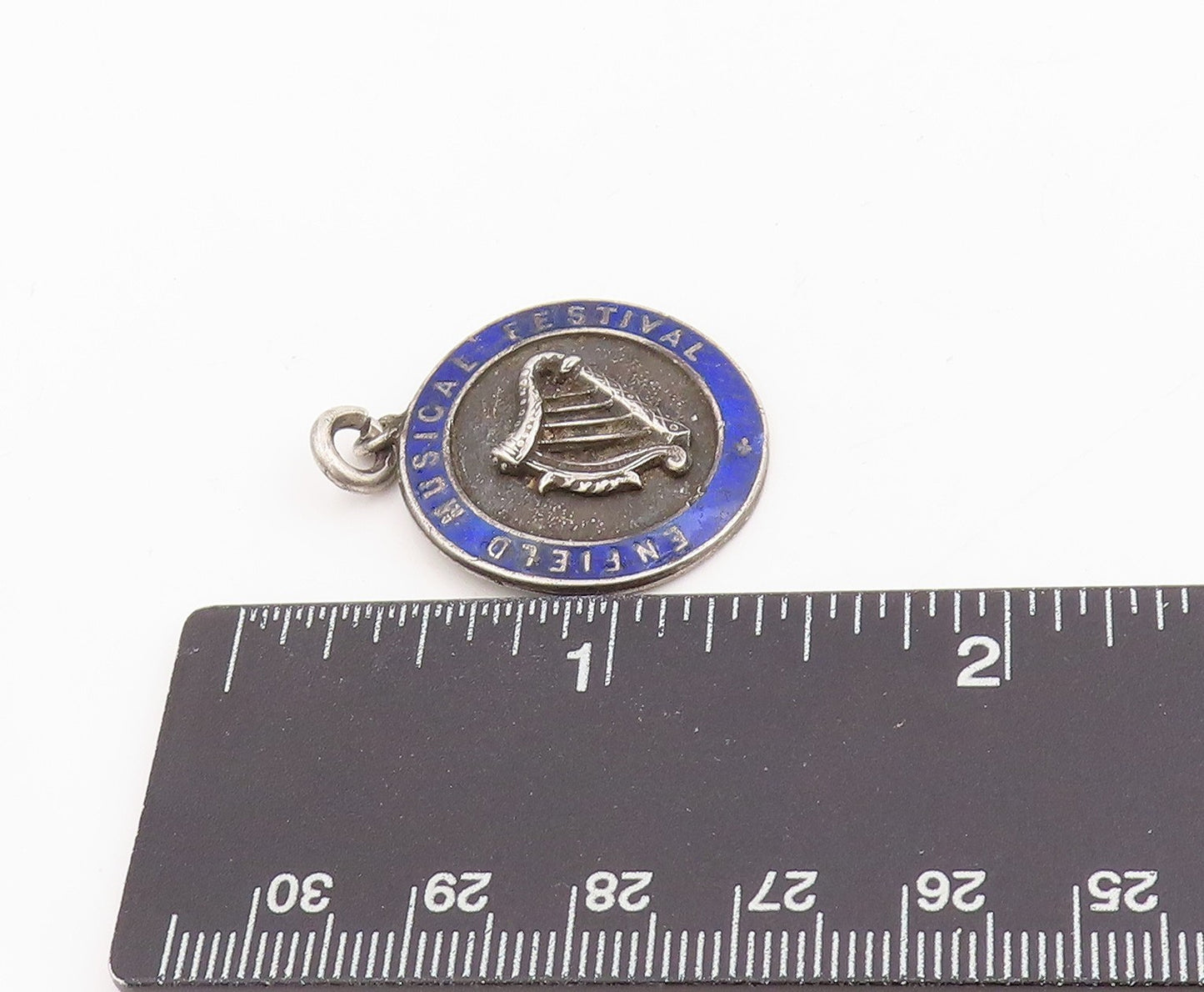 925 Sterling Silver Vintage Pendant ENGLAND 1931 Antique Music Festival PT25208