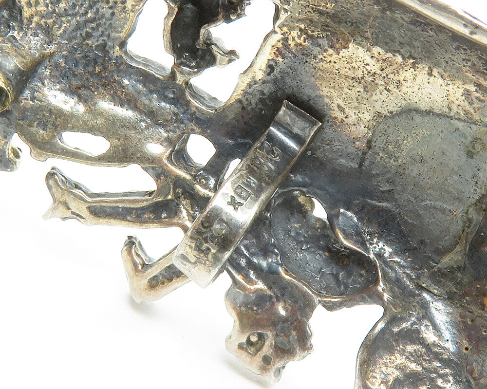 MEXICO 925 Sterling Silver Vintage Noah's Arc Animals Brooch Pin BP5334