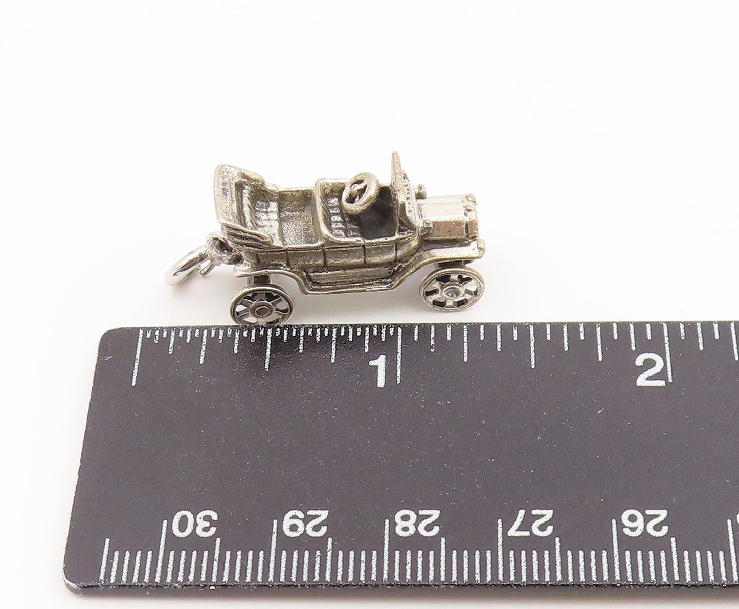 925 Sterling Silver Vintage Pendant Retro Open Top Roadster Car MOVES PT26627