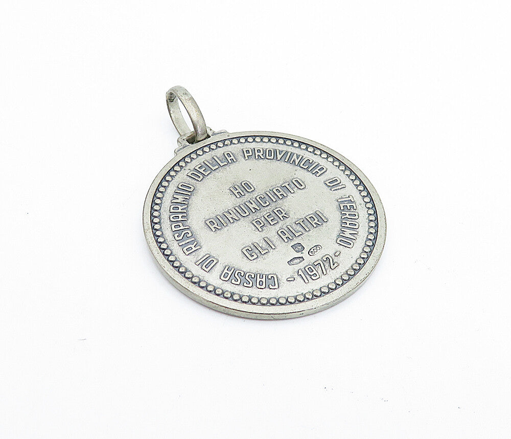 925 Sterling Silver Vintage Embossed ORT Initials Round Drop Pendant PT2652
