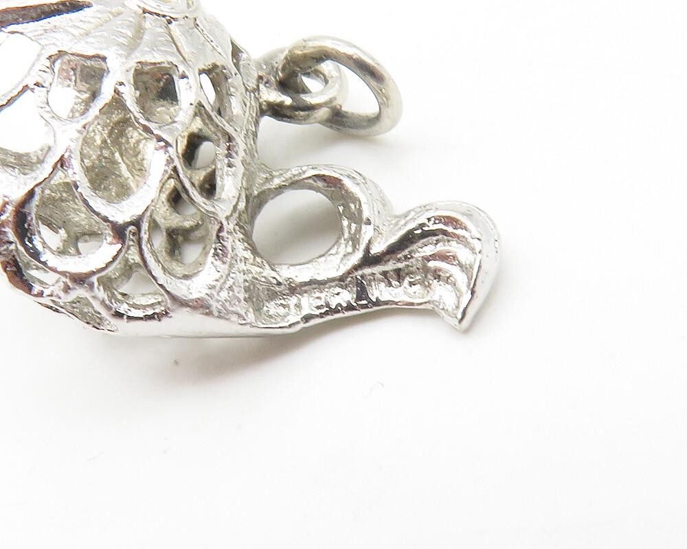 925 Sterling Silver Shiny Fish Motif Open Mouth Petite Drop Pendant PT9442