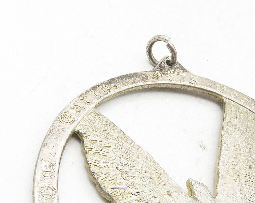 1975 WALLACE 925 Sterling Silver Vintage Peace On Earth Dove Pendant PT7771