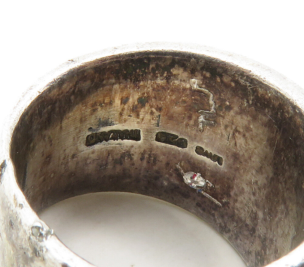 925 Sterling Silver Vintage Swirl Wheat Layered Band Ring Sz 7 RG16722