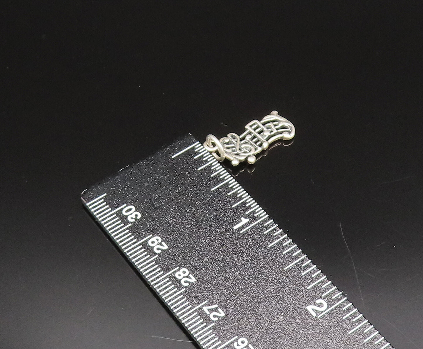 925 Sterling Silver Vintage Treble Clef With Musical Notes Pendant PT21043