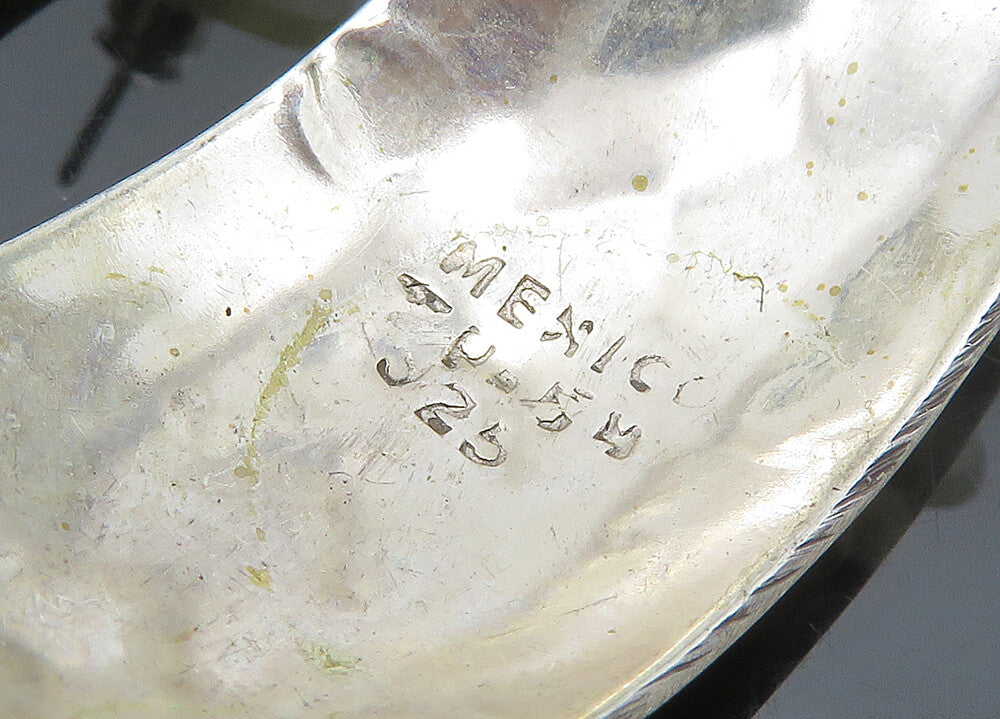 MEXICO 925 Sterling Silver Vintage Etched Arrow Detail Drop Earrings EG10025