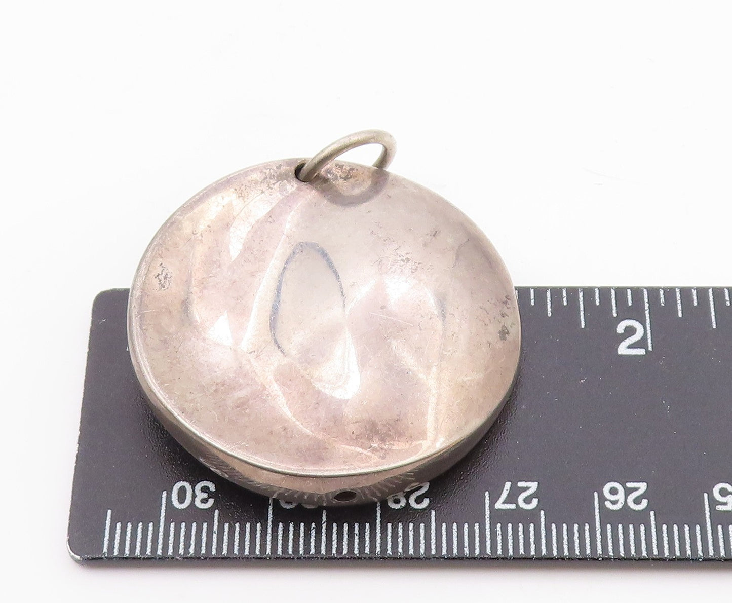 OWE JOHANSSON FINLAND 925 Silver Vintage Modernist Round Pendant PT19349