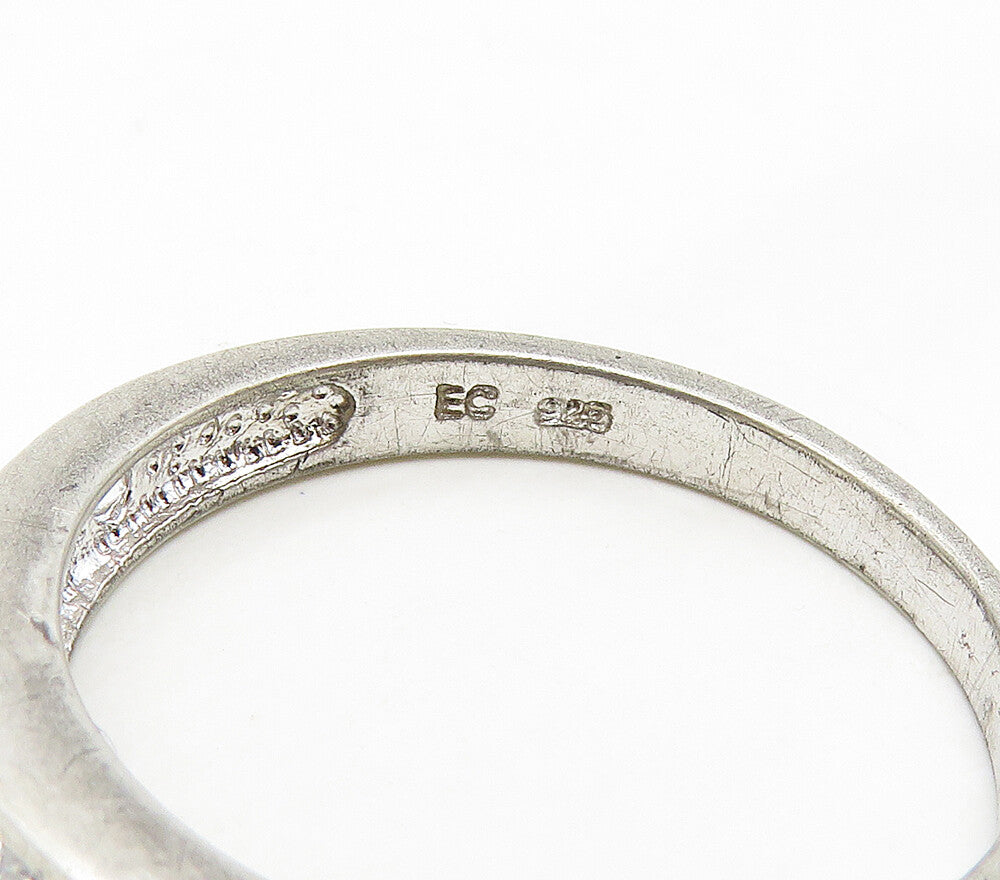 925 Sterling Silver Sparkling Cubic Zirconia Smooth Band Ring Sz 9 RG16951
