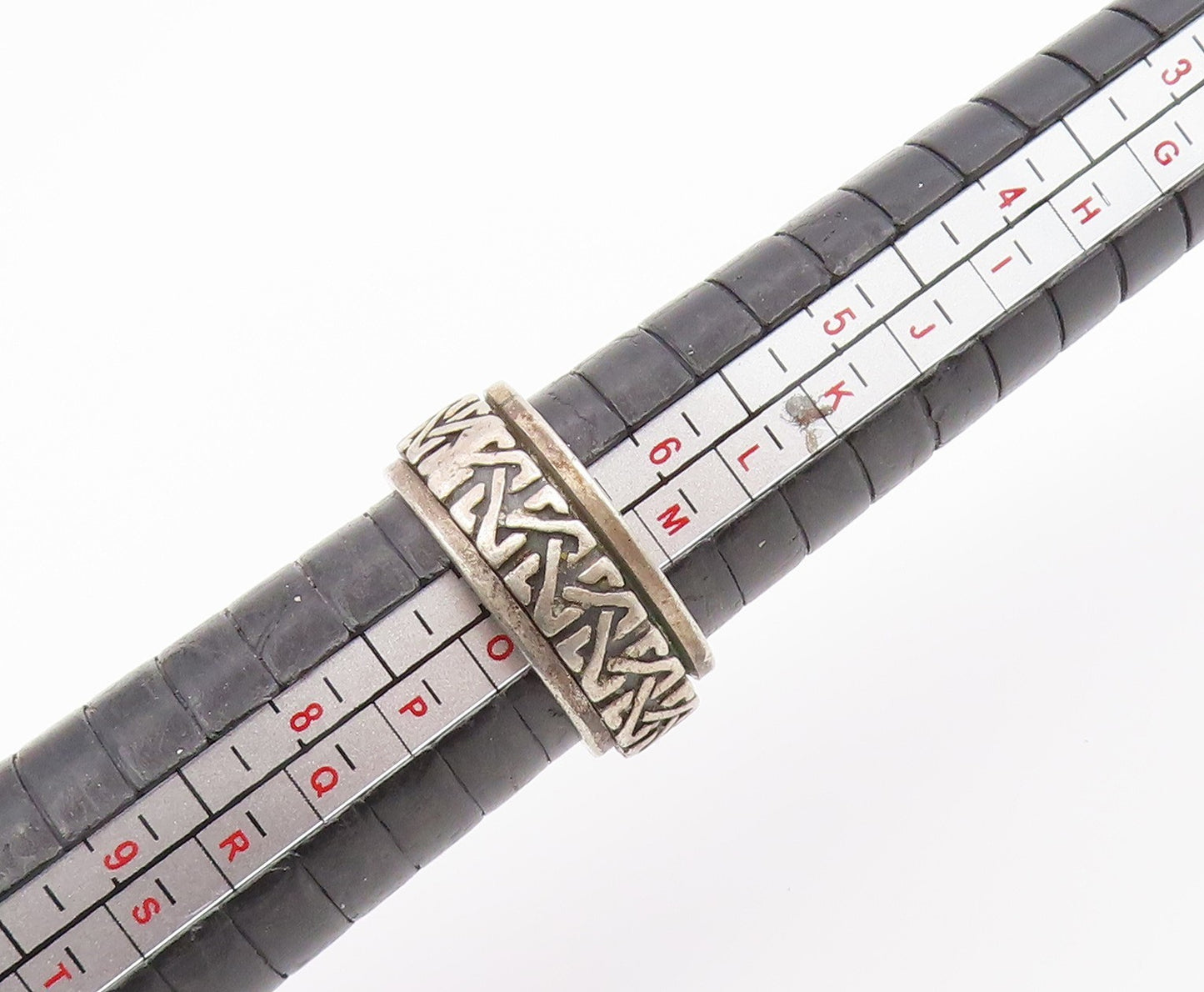 925 Sterling Silver Vintage Ring Celtic Knotwork Spinner Band Sz 6.5 RG36773