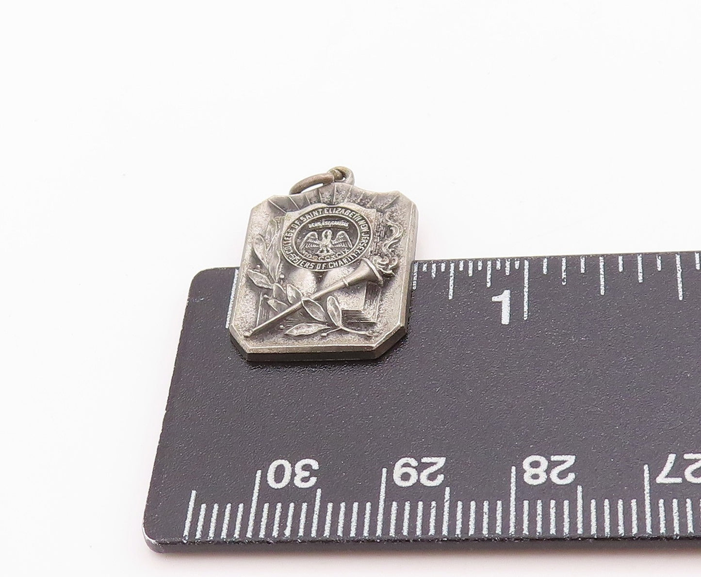 925 Sterling Silver Vintage Pendant 1943 St. Elizabeth Graduation Charm PT24672