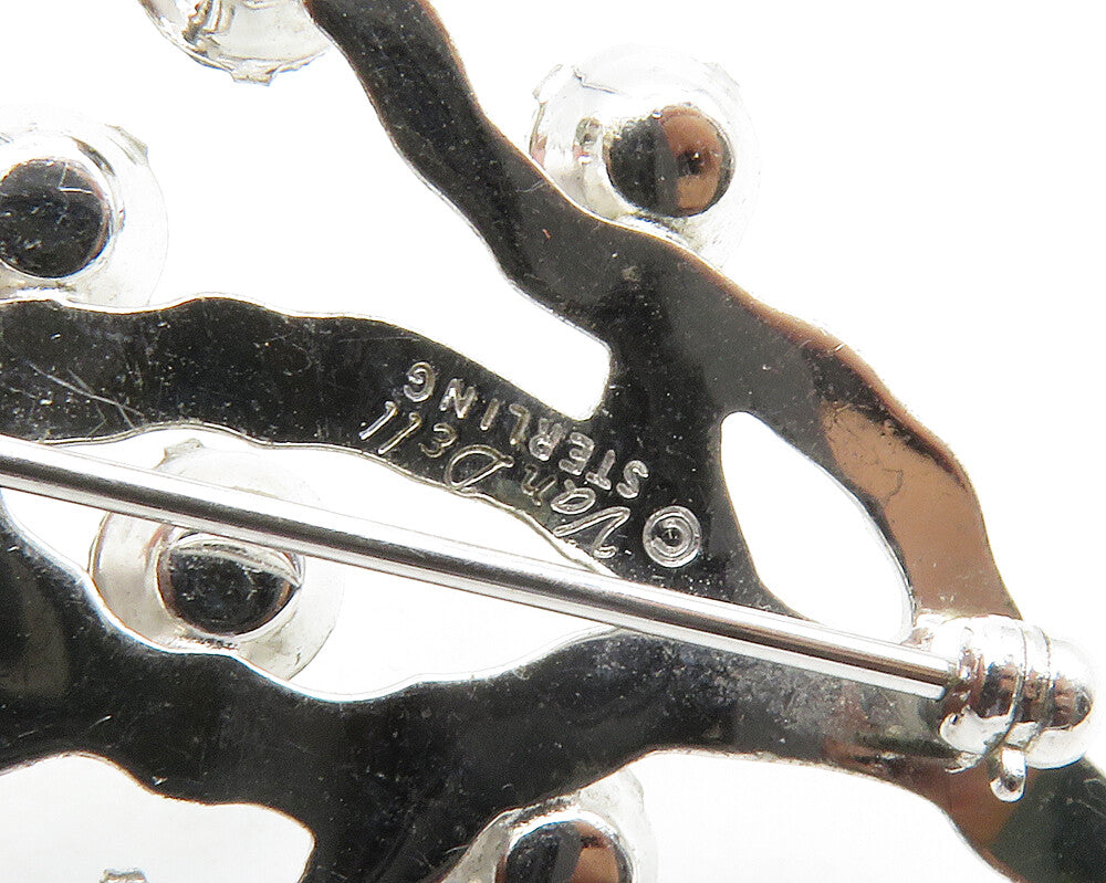VAN DELL 925 Silver Shiny Multi Color Topaz Tree Branches Brooch Pin BP5132