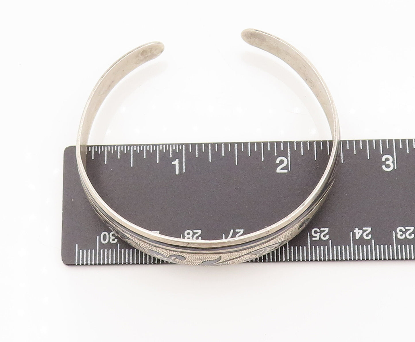EAST EUROPE 925 Silver Vintage Antique Enameled Swirly Design Bracelet BT10007
