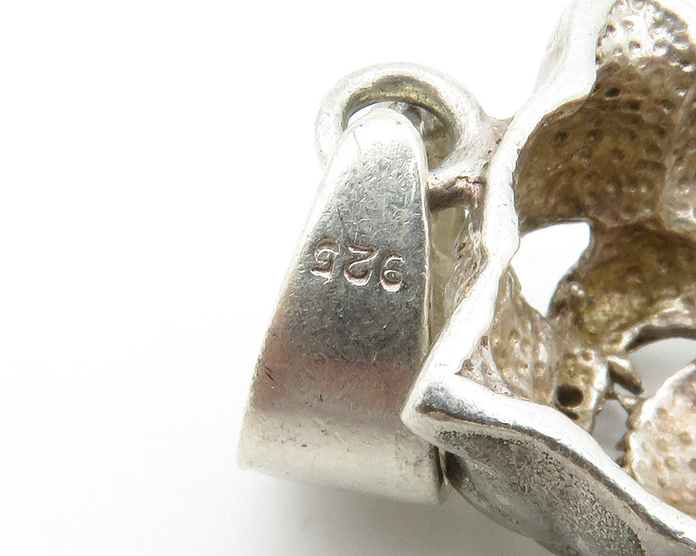 925 Sterling Silver Vintage Cubic Zirconia Bull Dog Animal Pendant PT10511