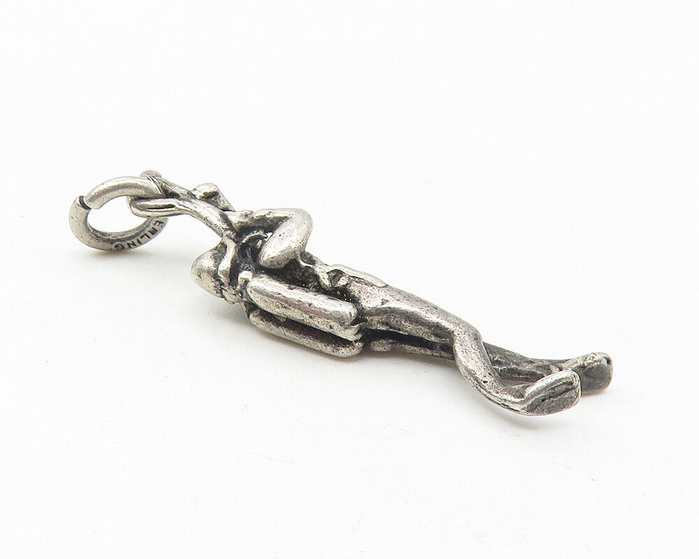 925 Sterling Silver Vintage Petite Male Scuba Diver Pendant PT9224