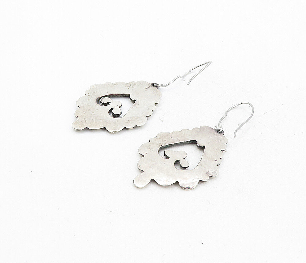 925 Sterling Silver Vintage Oxidized Twist Baroque Swirl Earrings EG4052