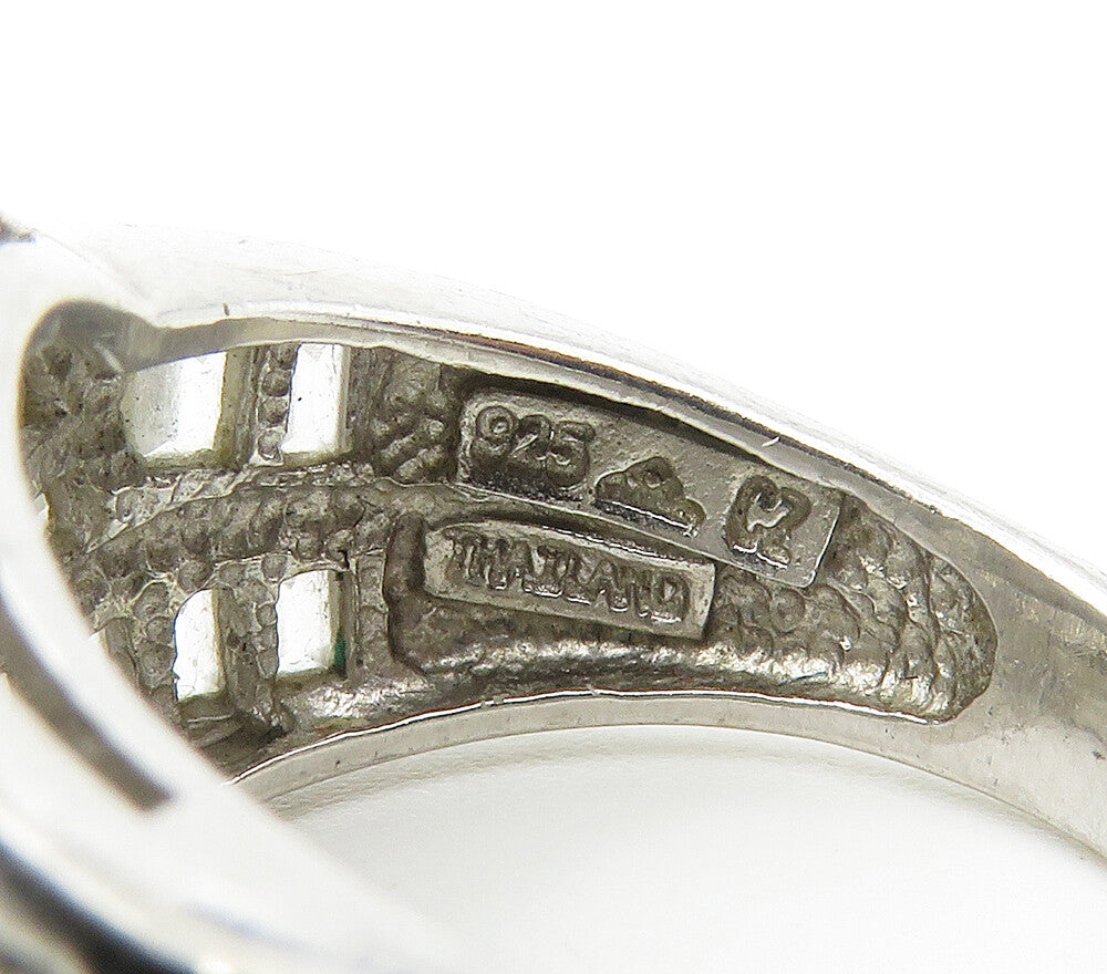 925 Sterling Silver Cubic Zirconia Shiny Bypass Style Band Ring Sz 7 RG15609