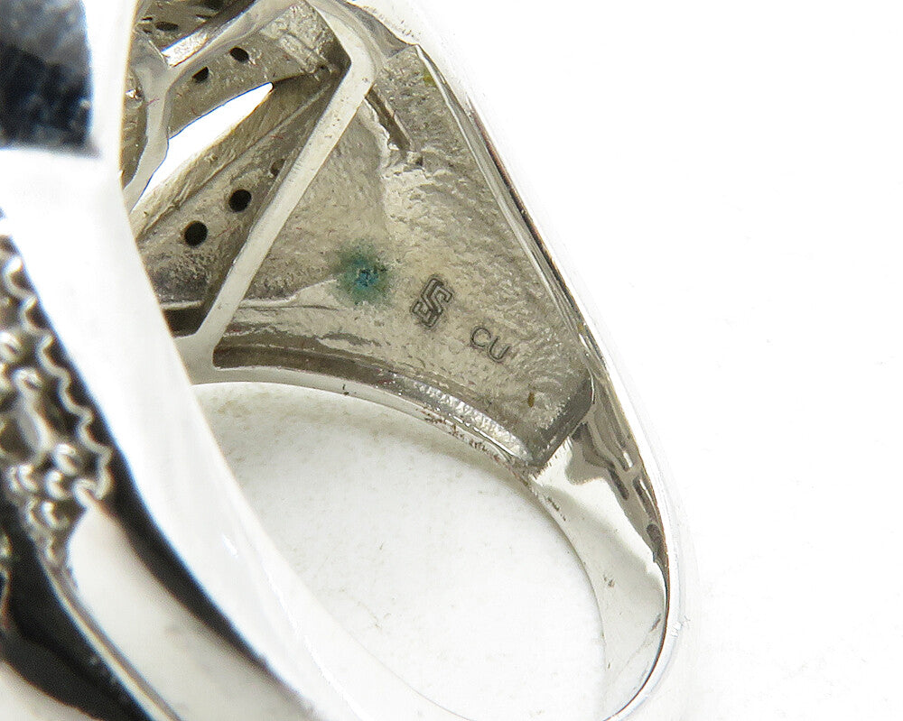 925 Sterling Silver Genuine Diamonds Twist Knot Cocktail Ring Sz 7 RG12484
