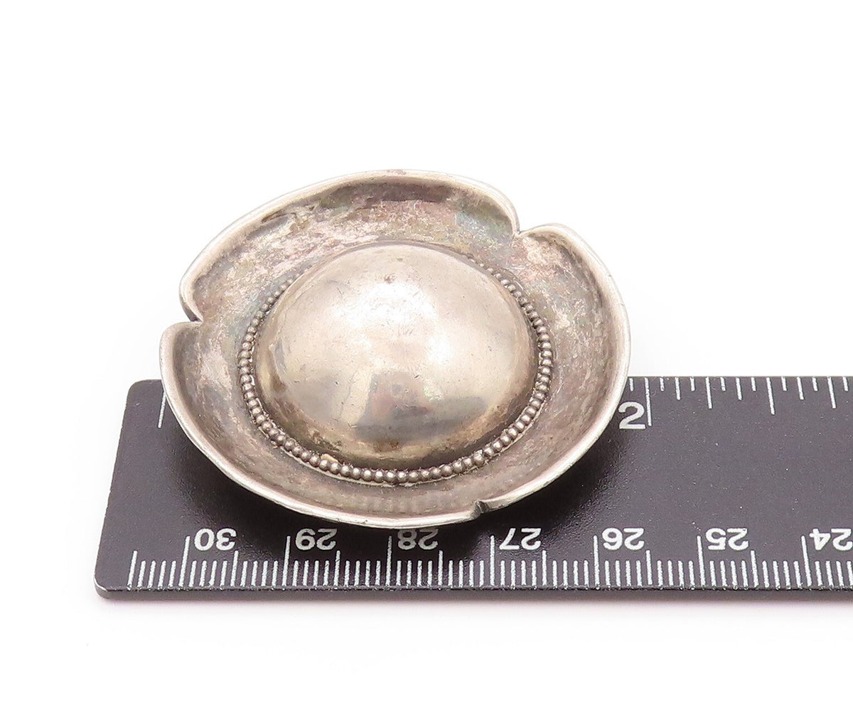 925 Sterling Silver Vintage Brooch Dark Tone European Carved Hat BP11526