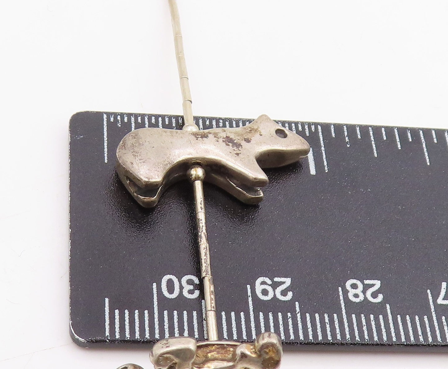 925 Sterling Silver Vintage Necklace NAVAJO ZUNI Animal Fetish Chain NE4878