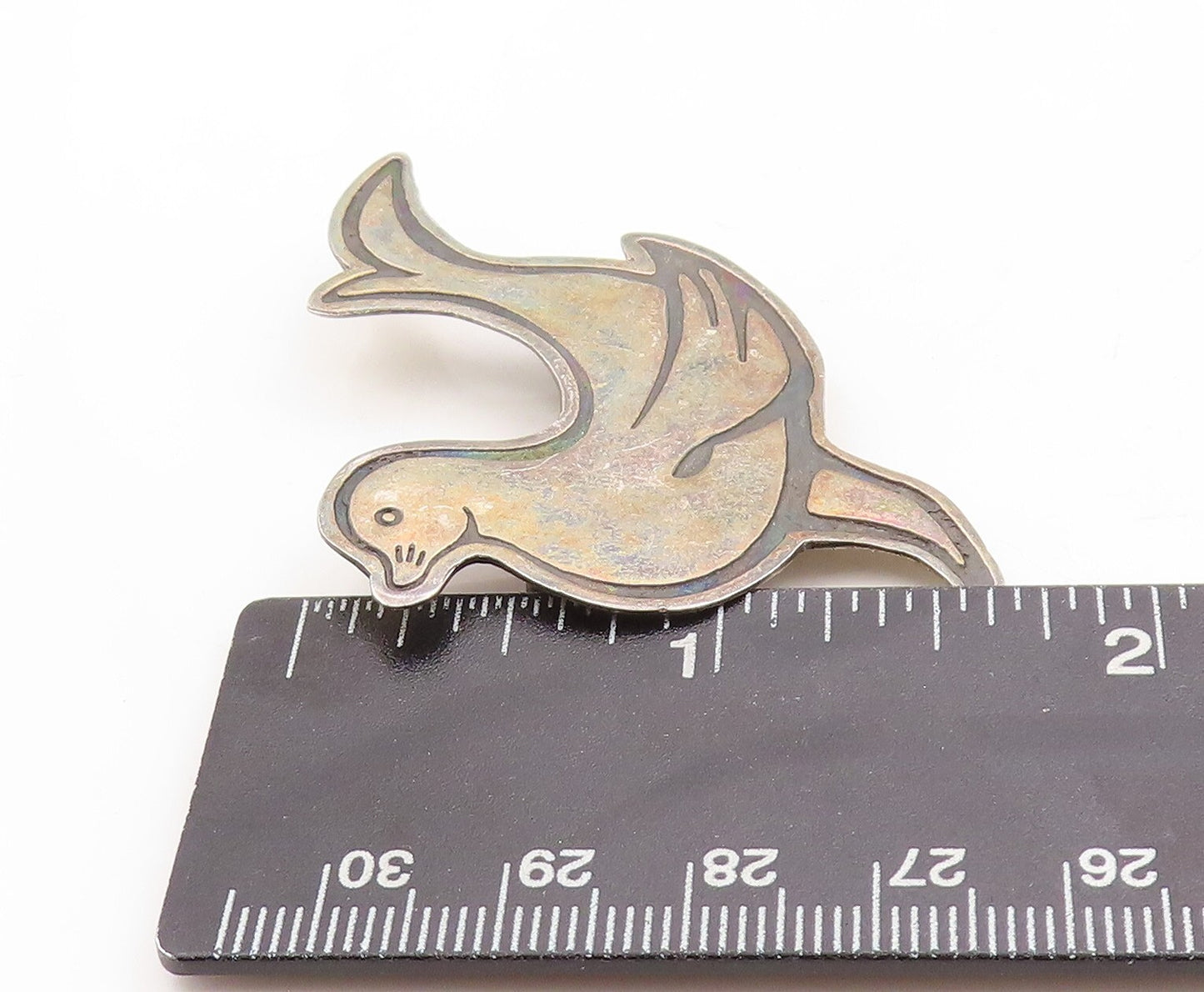 925 Sterling Silver Vintage Brooch Pin MEXICO Solid Cutout Sea Cat BP11310