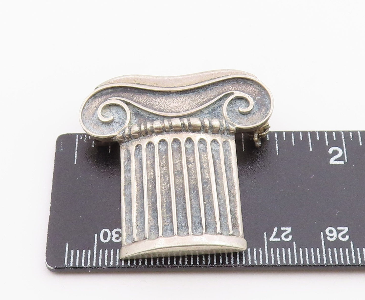 EUROPEAN 925 Sterling Silver Vintage Ribbed Chef's Hat Brooch Pin BP9455