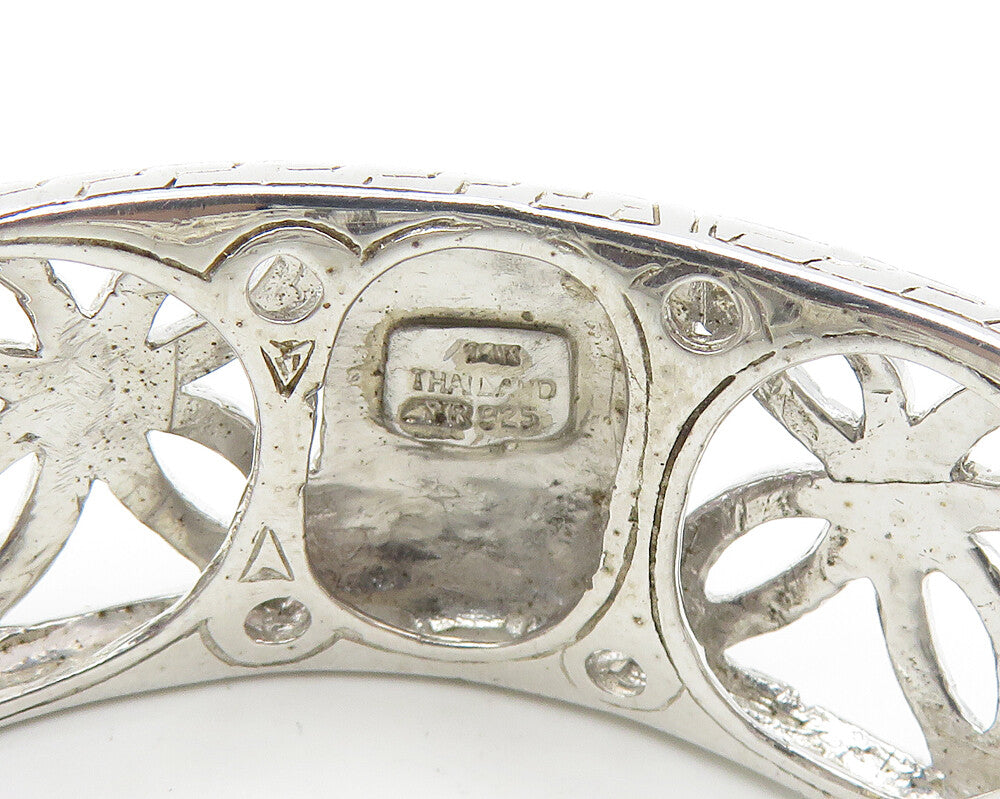 925 Silver & 14K GOLD Topaz Amethyst & Citrine Floral Cuff Bracelet BT7172