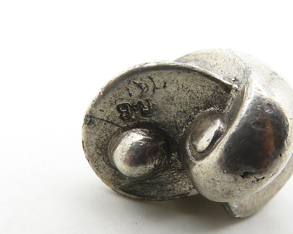 RAB 925 Sterling Silver Vintage Two Bells Shiny Smooth Pendant PT14467