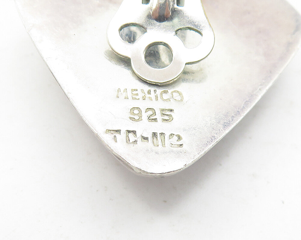 MEXICO 925 Silver Vintage Lightening Bolt Hollow Non Pierce Earrings EG6223