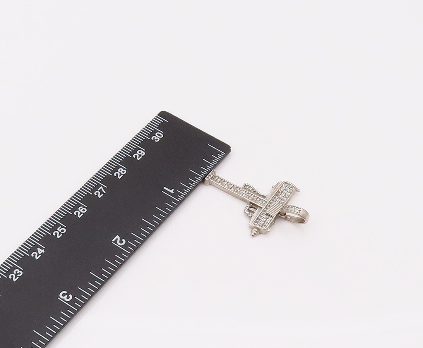 925 Sterling Silver Vintage Letter T With Gun Design CZ Pendant PT22109