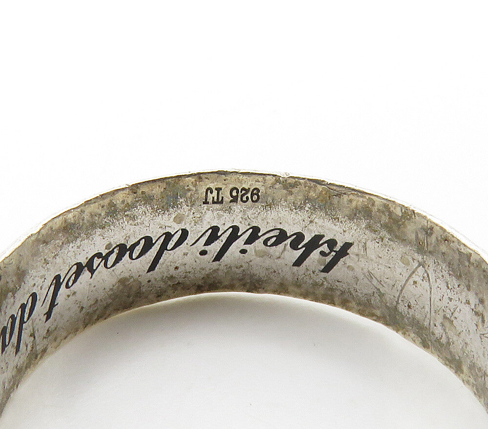 925 Sterling Silver Vintage Genuine Diamond Accent Band Ring Sz 7.5 RG15532