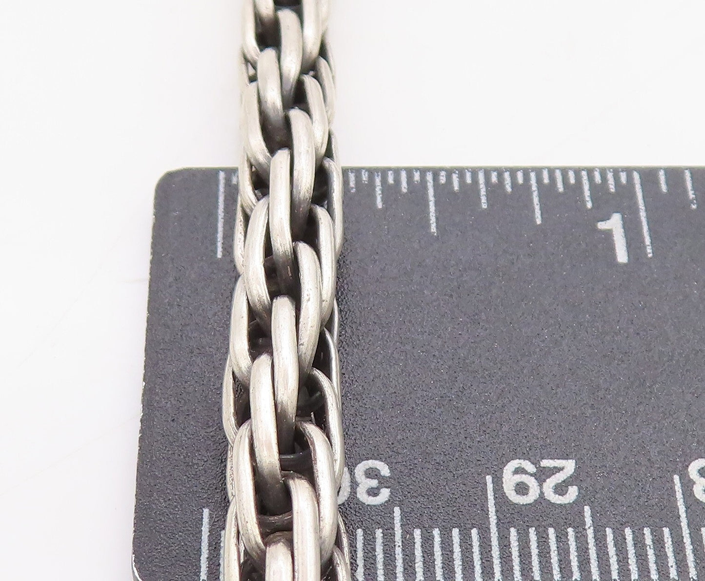925 Sterling Silver Vintage Rope Twist Swirl Detail Chain Necklace NE2229
