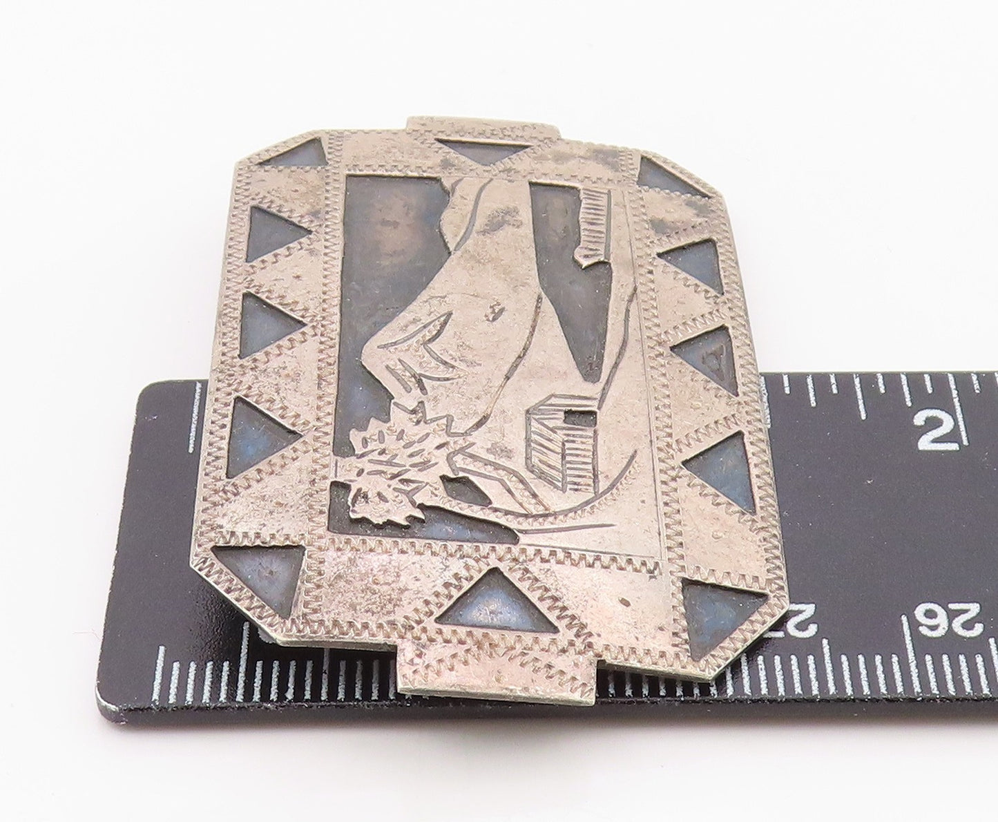 925 Sterling Silver Vintage Brooch Pin GUATEMALA Mountain Serenity BP12537