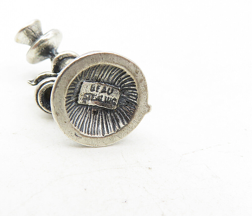 BEAU 925 Sterling Silver Vintage Old Fashioned Telephone Pendant PT6780