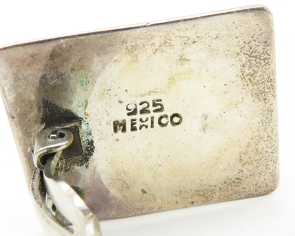 MEXICO 925 Sterling Silver Vintage Smoky Topaz Non Pierce Earrings EG9046