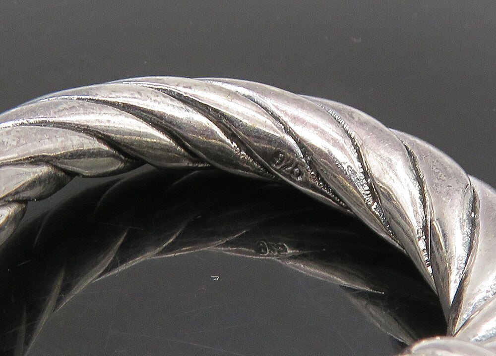 925 Sterling Silver Vintage Shiny Hollow Twist JHoop Earrings EG11270