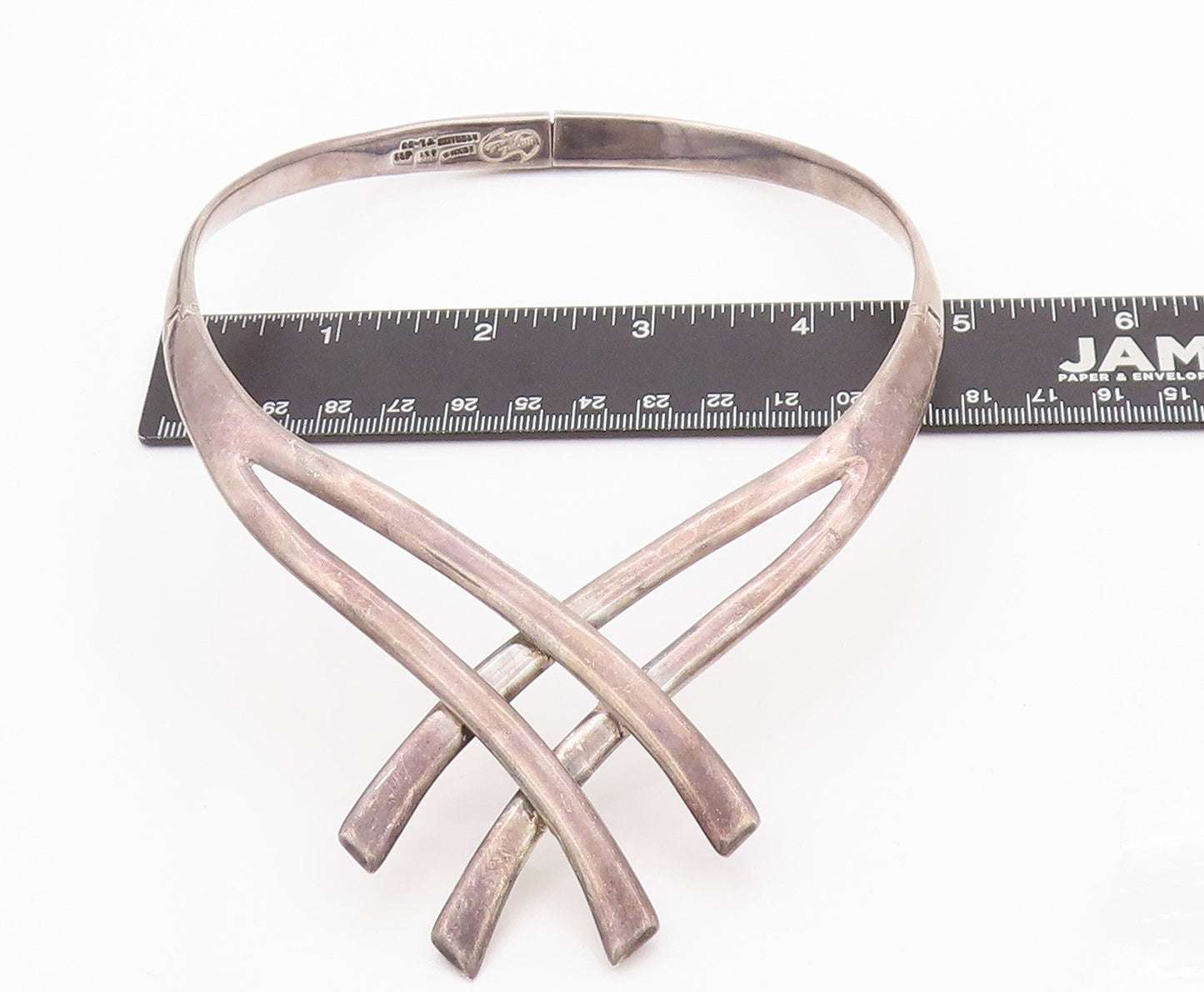 925 Sterling Silver Vintage Necklace MIGUEL PINEDA Heavy Collar Design NE4490