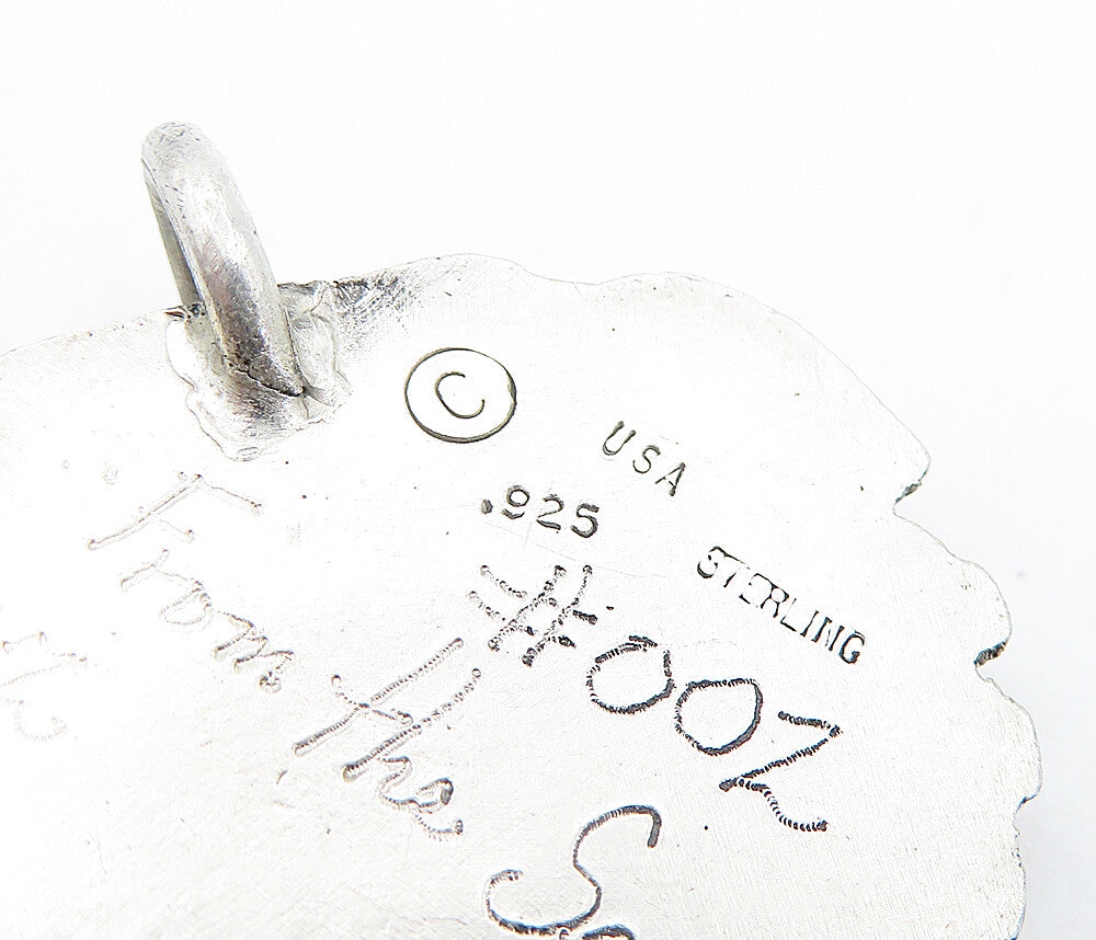 925 Sterling Silver Vintage Clam Shell Scalloped Design Pendant PT4235