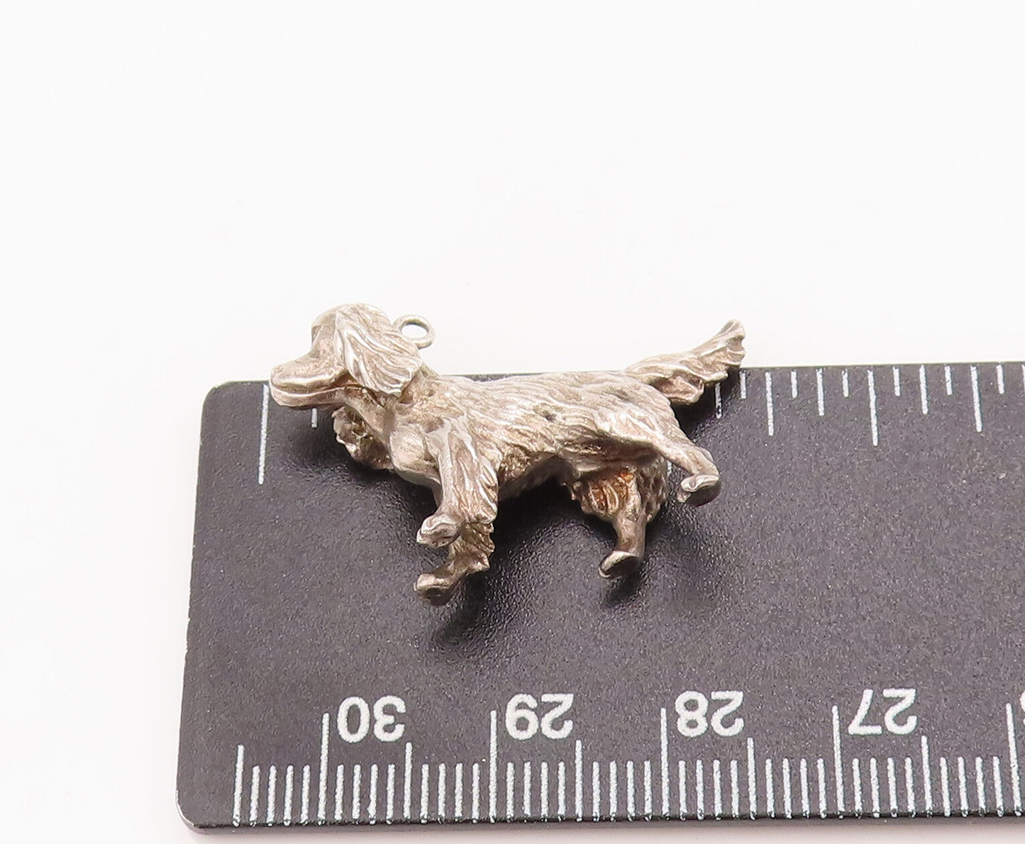 925 Sterling Silver Vintage Pendant Mini 3D Carved Walking Hairy Dog PT23025