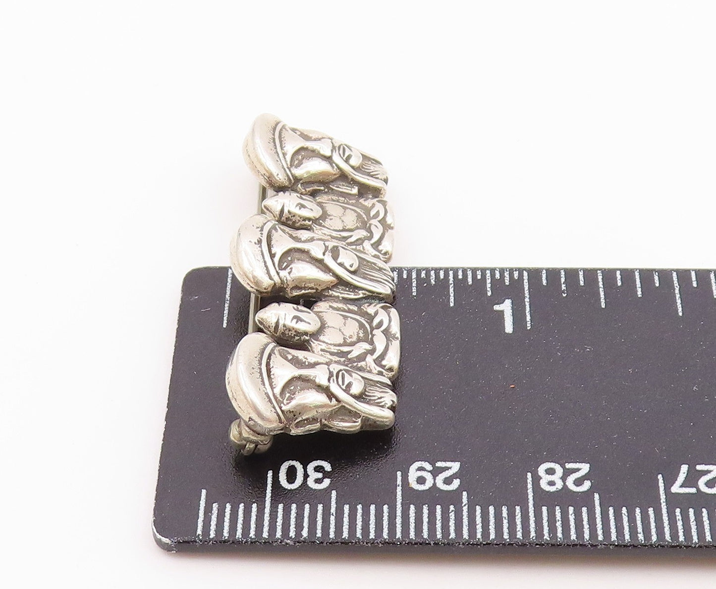 STAMAS 925 Sterling Silver Vintage Shiny Sitting Buddha Brooch Pin BP8165