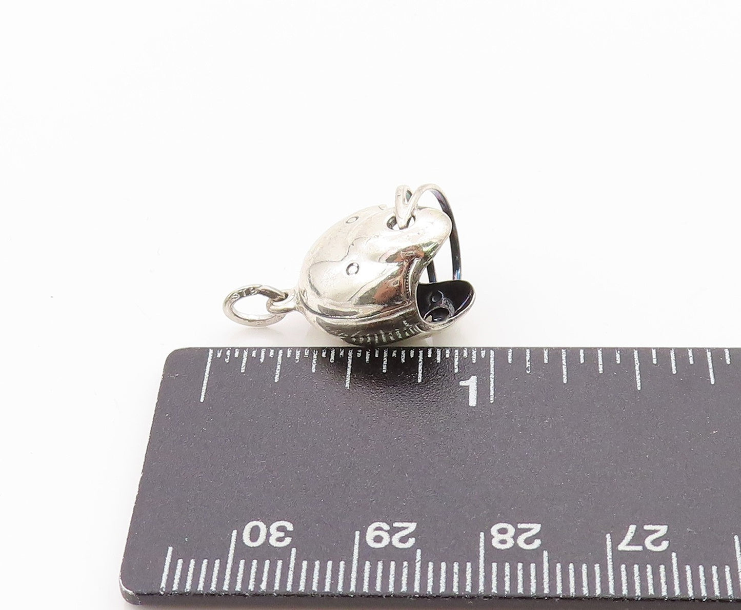 925 Sterling Silver Vintage Pendant 3D Foot Ball Helmet Design Charm PT24813