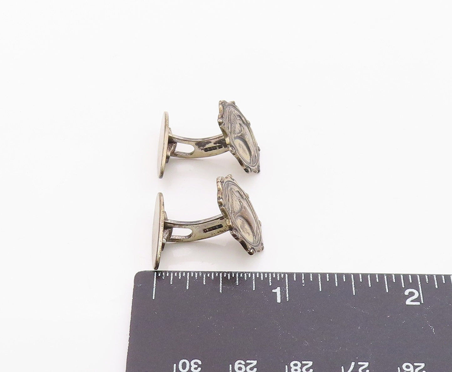 FRYDEUSBERG DENMARK 925 Silver Vintage Etched Sailboat Cufflinks TR3358