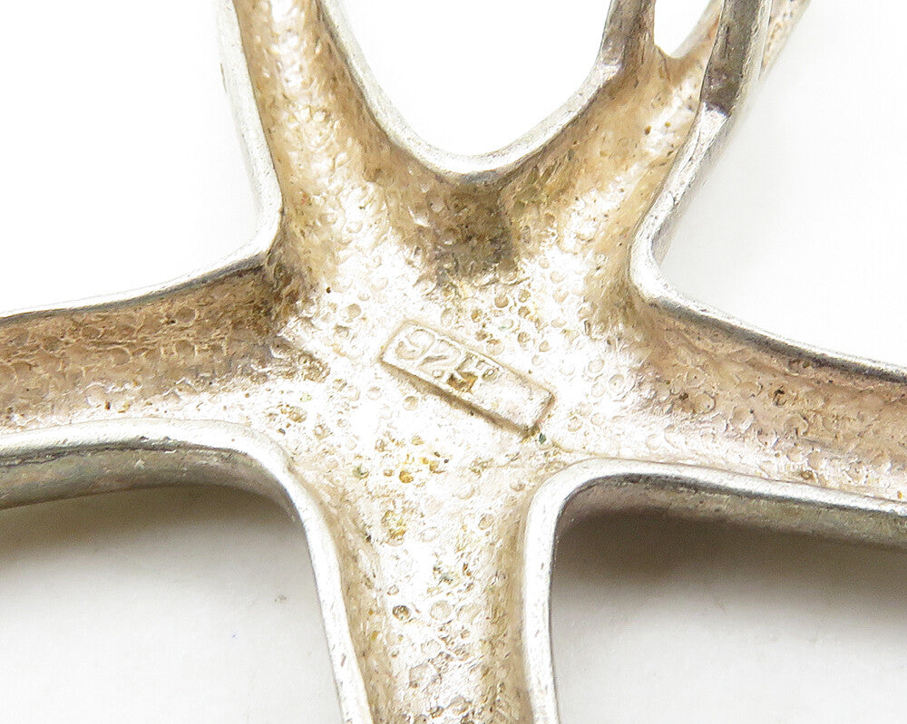 925 Sterling Silver Vintage Dark Tone Smooth Starfish Motif Pendant PT14144