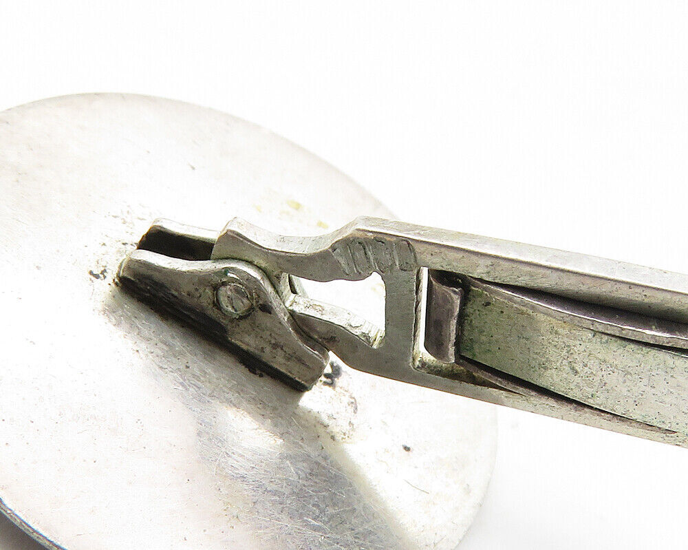 925 Sterling Silver Vintage Oxidized Face Profile Round Cuff Links TR1725