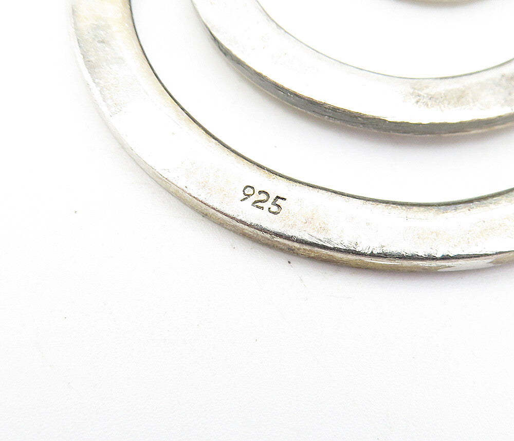 925 Sterling Silver Vintage Dark Tone Graduated Open Circles Pendant PT3472